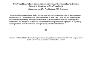 NYHPA Statement On Lieutenant Governor Kathy Hochul Becoming Governor Of New York State